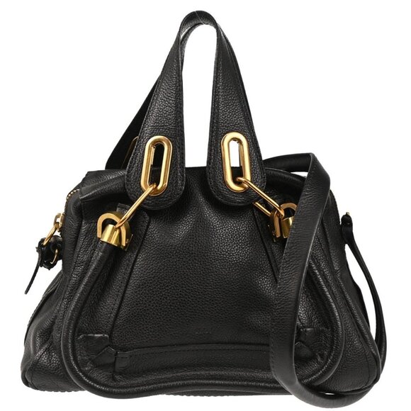 Chloe Black Parary 2way Handbag 04-12-50-65 165719 - Picture 1 of 9